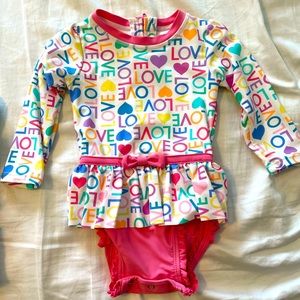 Rufflebutts (worn on nice) 18-24 LOVE one piece suit